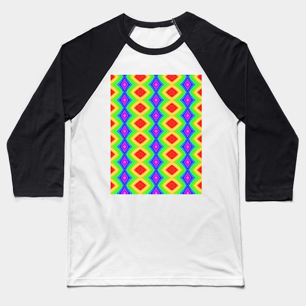 Ultra Bright Diamond Stripes Baseball T-Shirt by Amanda1775